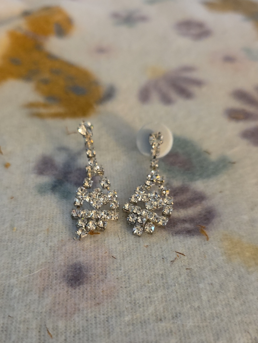 Classic Crystal Drop Earrings - Silver Tone